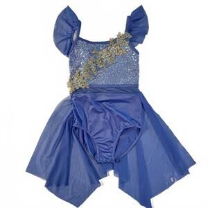Weissman Girls Beaded Lace Lattice Back Dance Costume M